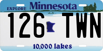 MN license plate 126TWN
