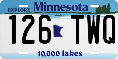 MN license plate 126TWQ