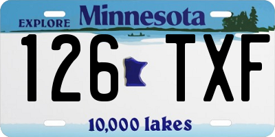 MN license plate 126TXF
