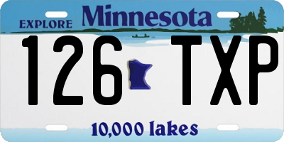 MN license plate 126TXP