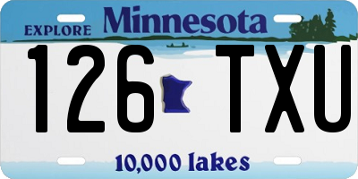 MN license plate 126TXU