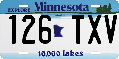 MN license plate 126TXV