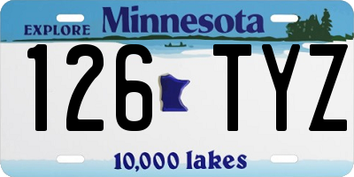 MN license plate 126TYZ