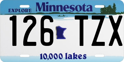 MN license plate 126TZX