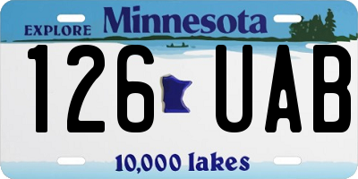 MN license plate 126UAB