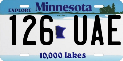 MN license plate 126UAE