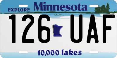 MN license plate 126UAF