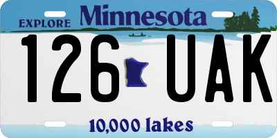 MN license plate 126UAK