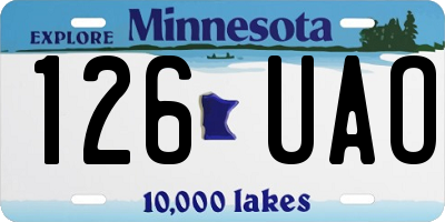 MN license plate 126UAO