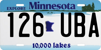 MN license plate 126UBA