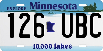 MN license plate 126UBC