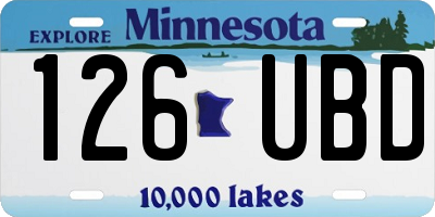 MN license plate 126UBD