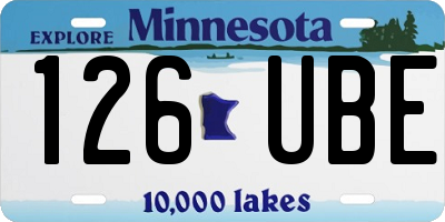 MN license plate 126UBE