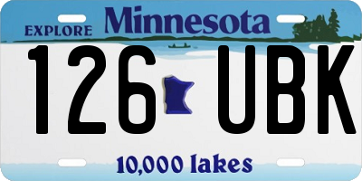 MN license plate 126UBK