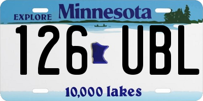 MN license plate 126UBL