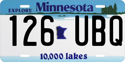 MN license plate 126UBQ