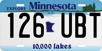 MN license plate 126UBT