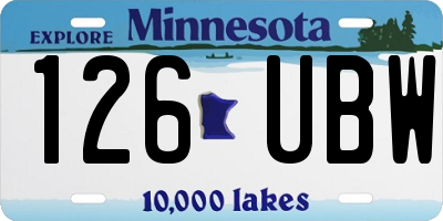 MN license plate 126UBW