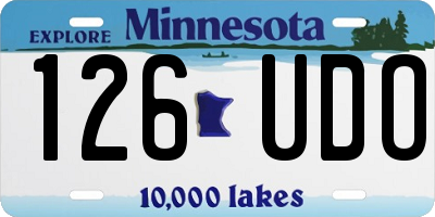 MN license plate 126UDO