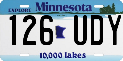 MN license plate 126UDY