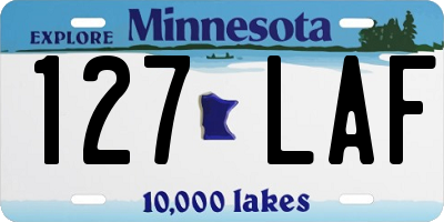 MN license plate 127LAF