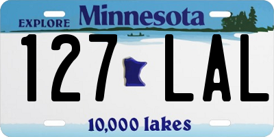 MN license plate 127LAL