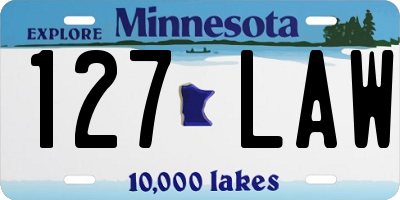 MN license plate 127LAW
