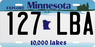 MN license plate 127LBA