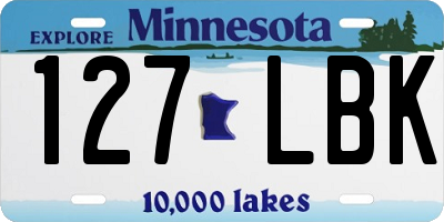 MN license plate 127LBK