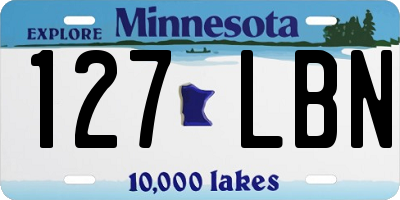 MN license plate 127LBN