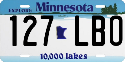 MN license plate 127LBO