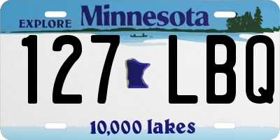 MN license plate 127LBQ