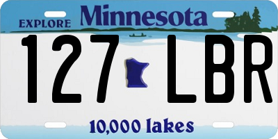 MN license plate 127LBR