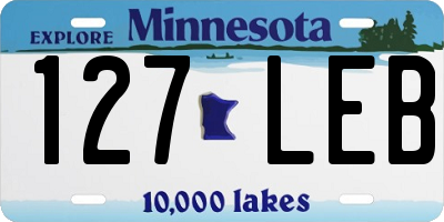 MN license plate 127LEB
