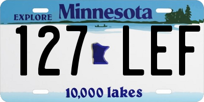 MN license plate 127LEF