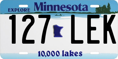 MN license plate 127LEK