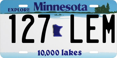 MN license plate 127LEM