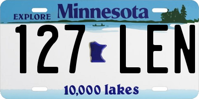 MN license plate 127LEN