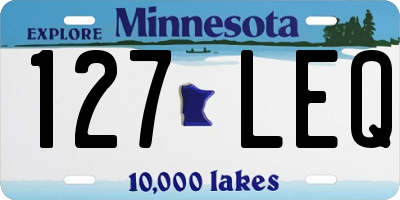 MN license plate 127LEQ