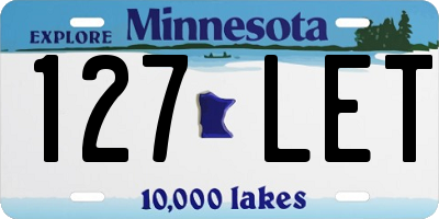 MN license plate 127LET