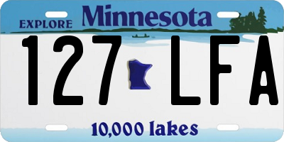 MN license plate 127LFA