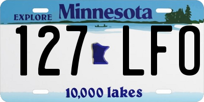 MN license plate 127LFO