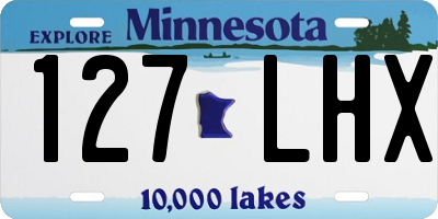 MN license plate 127LHX