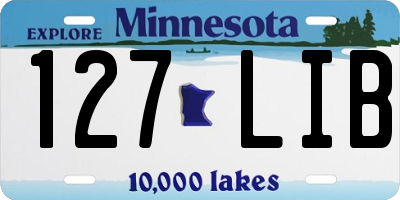 MN license plate 127LIB