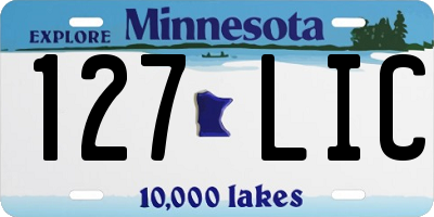 MN license plate 127LIC
