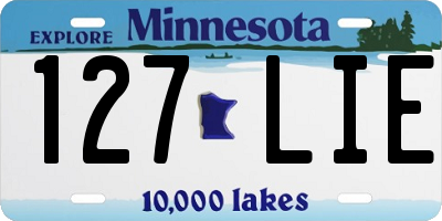 MN license plate 127LIE