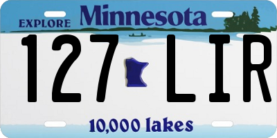 MN license plate 127LIR