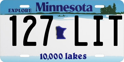 MN license plate 127LIT