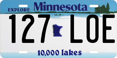 MN license plate 127LOE