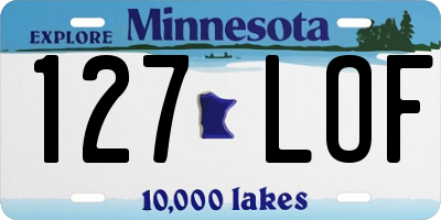 MN license plate 127LOF